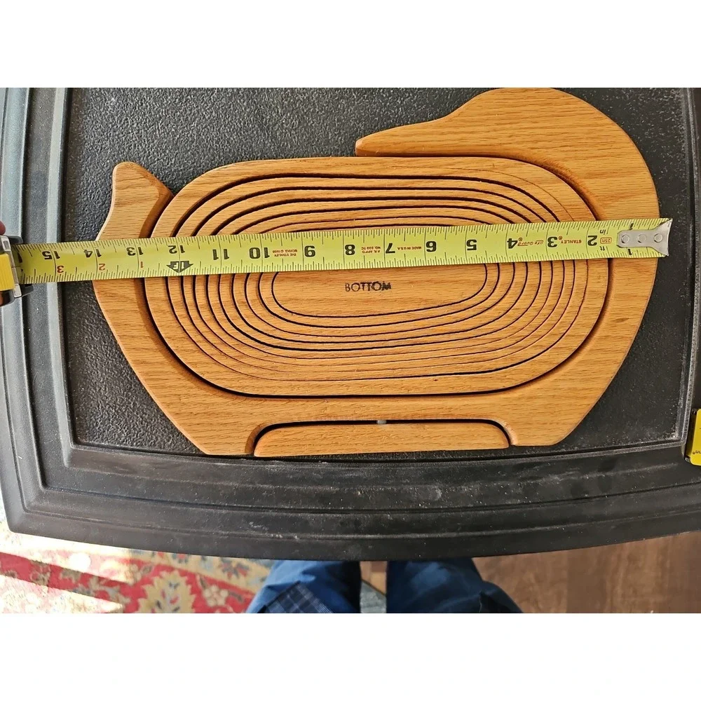 Handmade Amish Made Montana Folding Wooden Fruit Bowl Bread Basket Collapsible